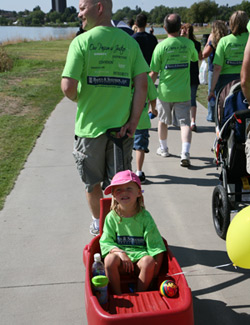 Kyle Bachus and his daughter walk for Bachus & Schanker Cares Foundation