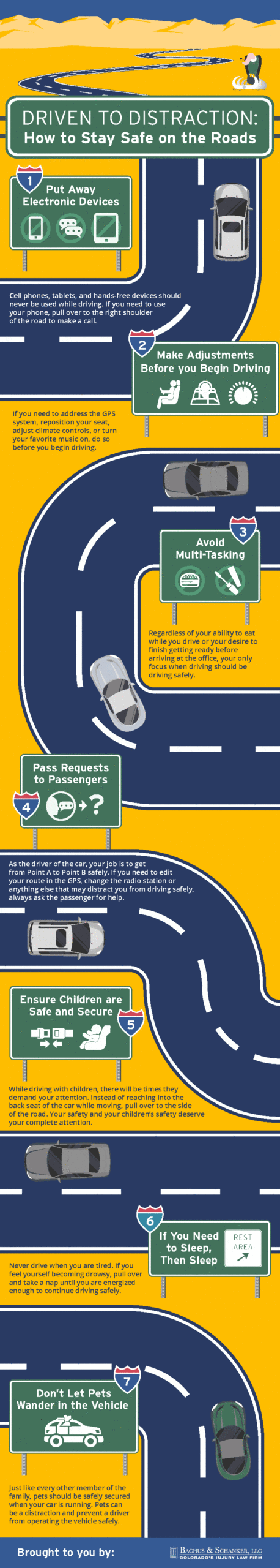 How to stay safe on the road infographic