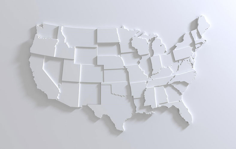 3d graphic of united states