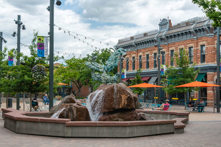 Fountain in Old Town Fort Collins Colorado