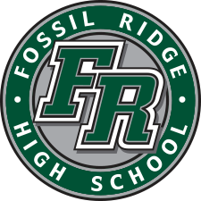 Green circle image of Fossil Ridge High School's logo.
