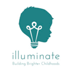 colored logo with the word illuminate